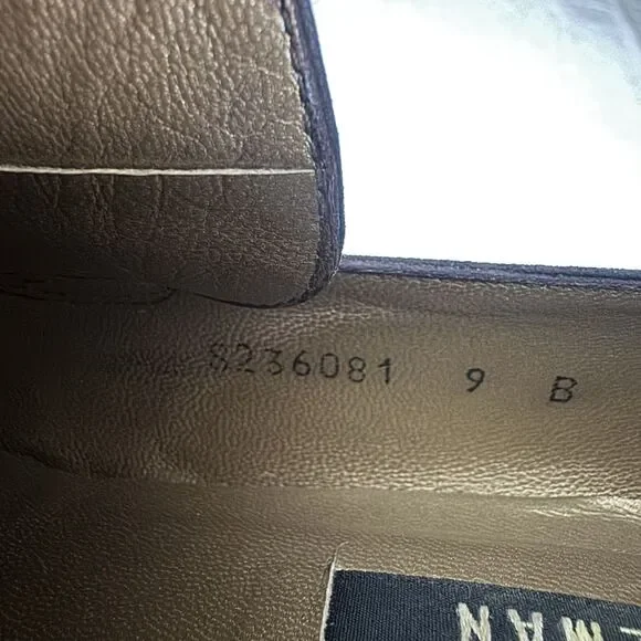 Stuart Weitzman Brown Suede Chain Link Pumps Block Heel Square Toe Womens Size 9 - Picture 9 of 12